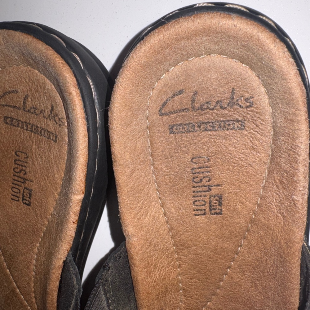 Clarks Black Leather Leisa Gianna Slide Sandal - Picture 5 of 12